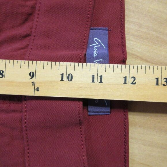 GLORIA VANDERBILT Wide Leg Tummy Control Crop Pants Sz 6 Red Rust Pull On NWT - Picture 10 of 12